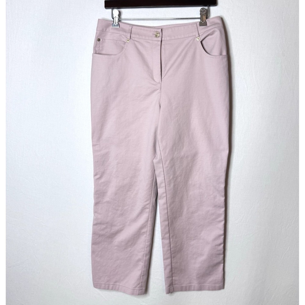 St. John Pants Pink Sz M / 10 Cotton Stretch Straight 5 Pocket 30x25.5 READ